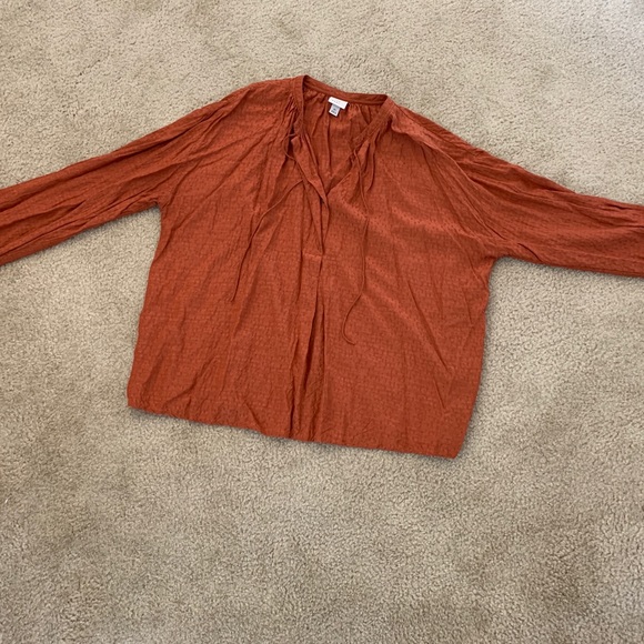 Cute Burnt Orange Long Sleeve Top - Picture 7 of 8